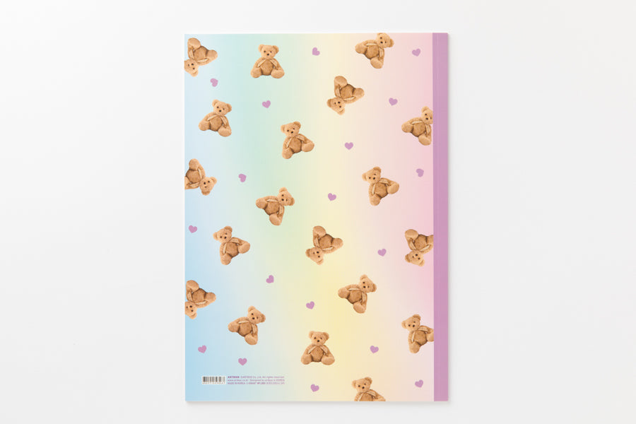 Notebook Bear with Heart Purple