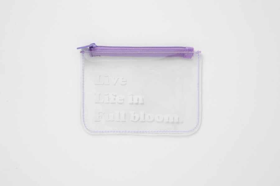 PVC Mini Pouch & Sticker Set Purple Flower