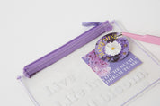 PVC Mini Pouch & Sticker Set Purple Flower