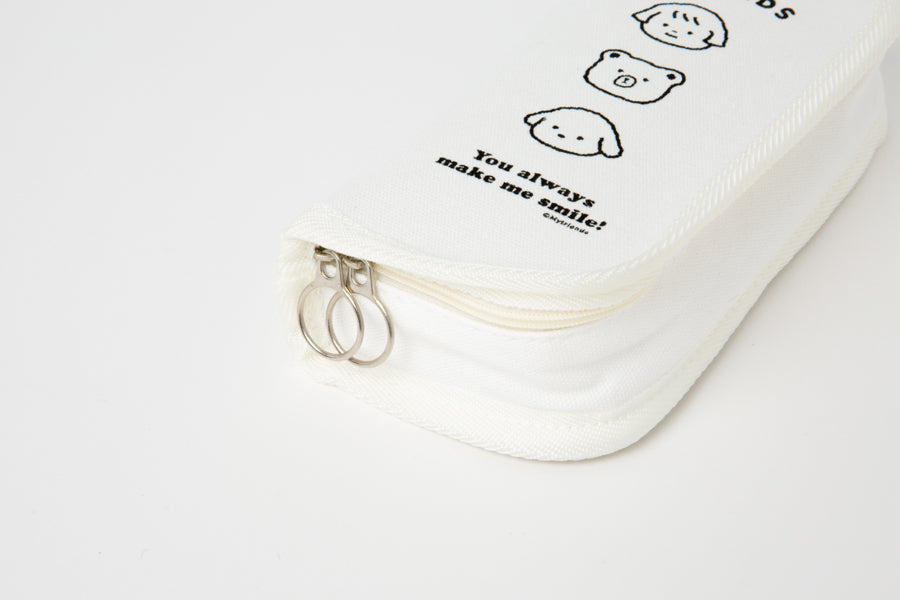 Multi-Use Pouch " My Dear Friends" White