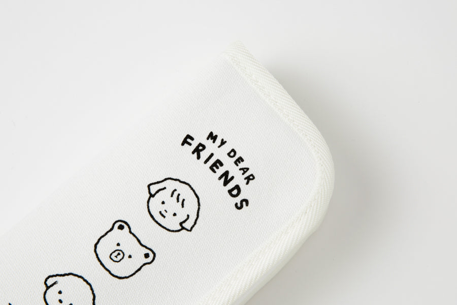 Multi-Use Pouch " My Dear Friends" White