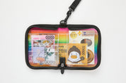 Neck Flap Card Holder Bear & Sticker Set Rainbow