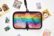 Neck Flap Card Holder Bear & Sticker Set Rainbow