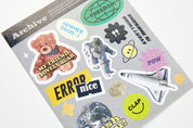 Neck Flap Card Holder Bear & Sticker Set Black