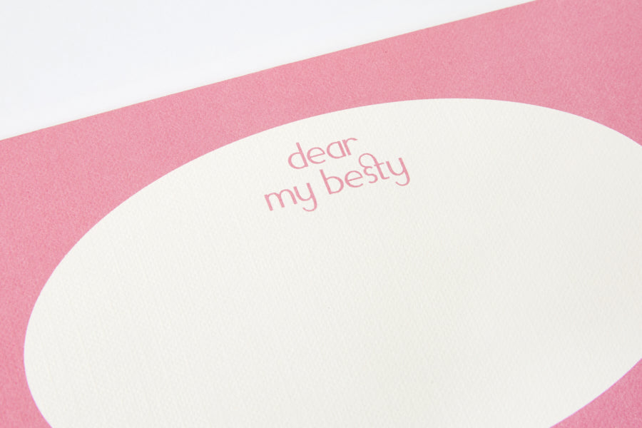 Letter Paper 'Dear My Besty' Bear Pink