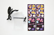 Neck Card Case & Sticker Set Bear Purple