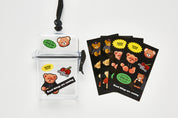 Neck Card Case & Sticker Set Bear Black