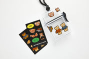 Neck Card Case & Sticker Set Bear Black