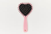 Hair Brush Heart Bichon Pink