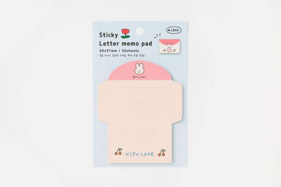 Sticky Letter Memo Pad Rabbit – Amuse Ground