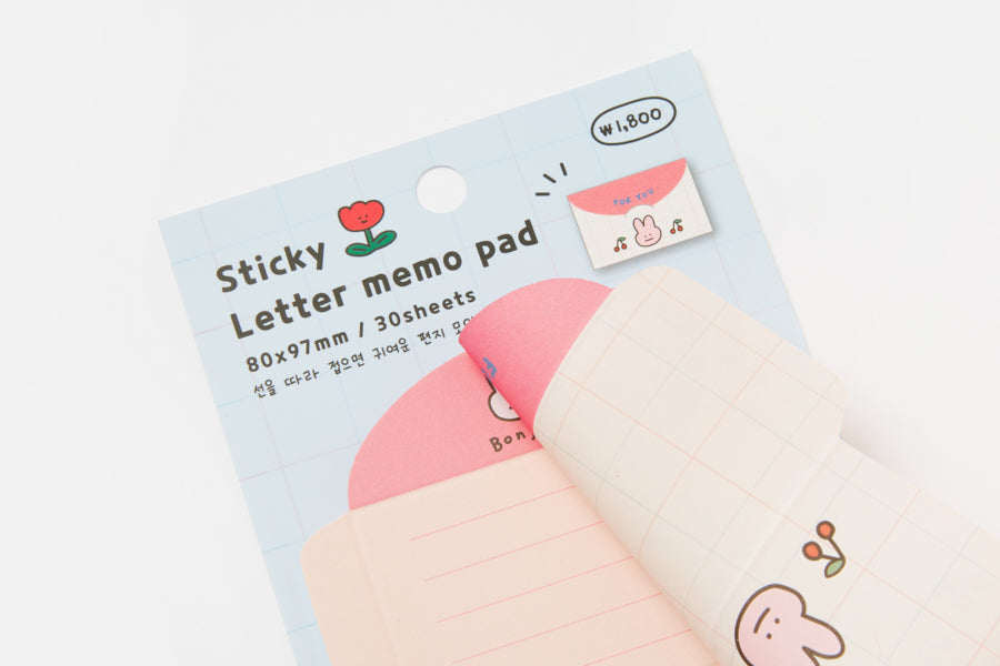 Sticky Letter Memo Pad Rabbit
