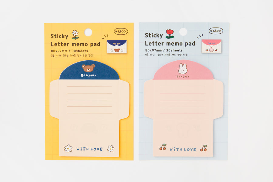Sticky Letter Memo Pad Rabbit