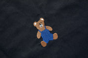 Eco Bag Bear Embroidered String Black
