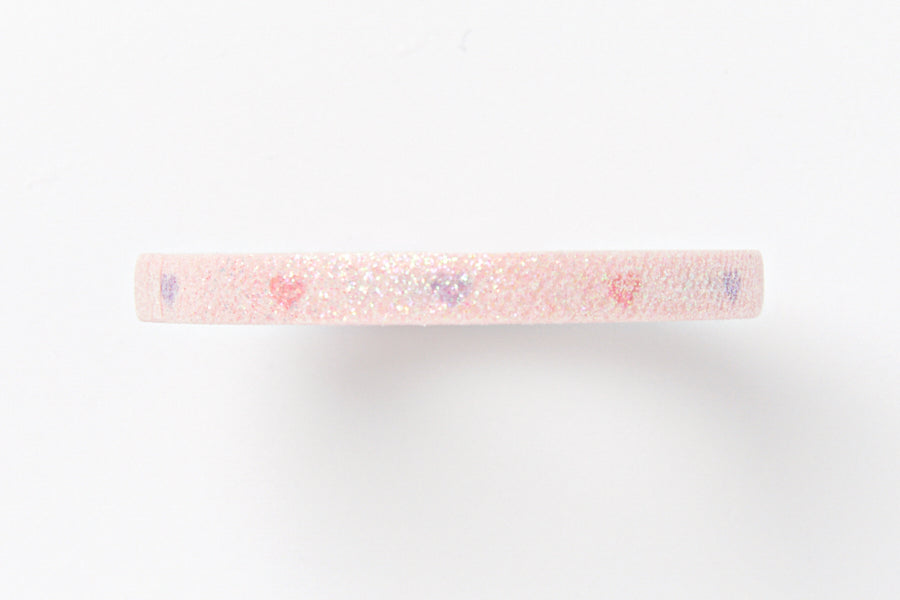 Masking Tape Glitter Heart Pink 5mm