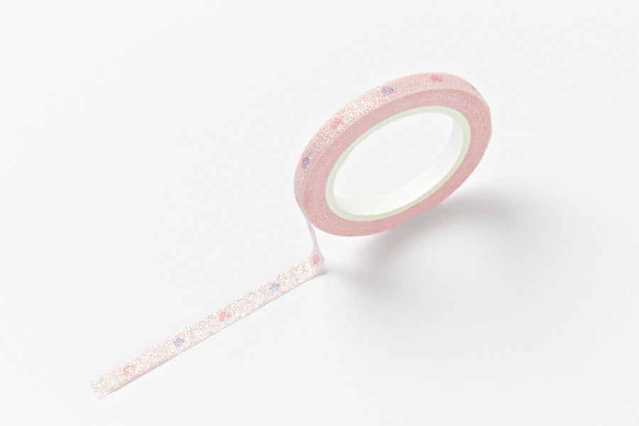 Masking Tape Glitter Heart Pink 5mm