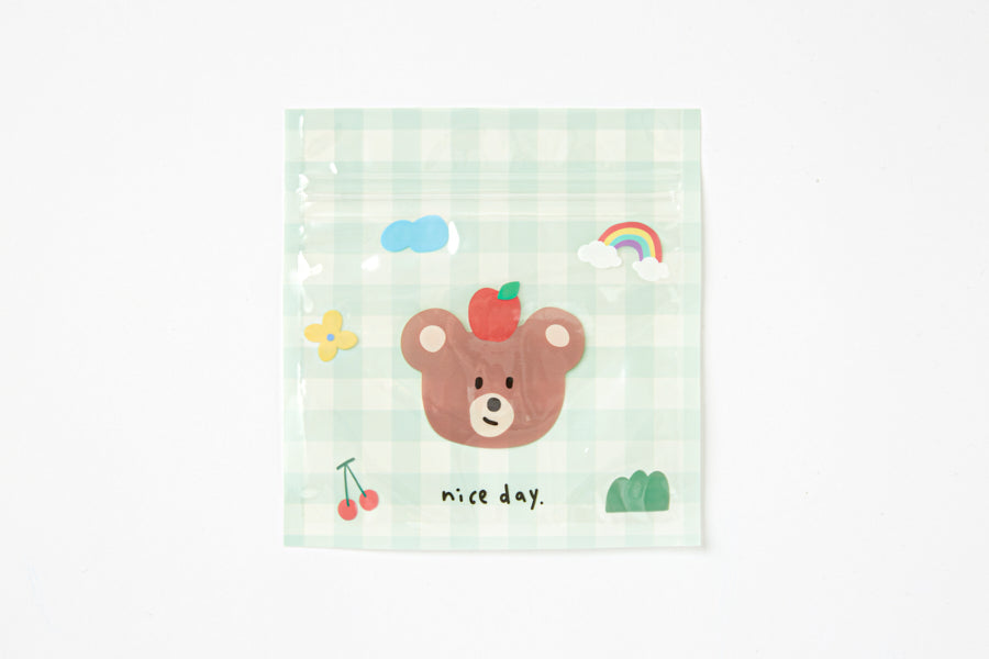 Zipper Bag 'Nice Day' Bear Mint