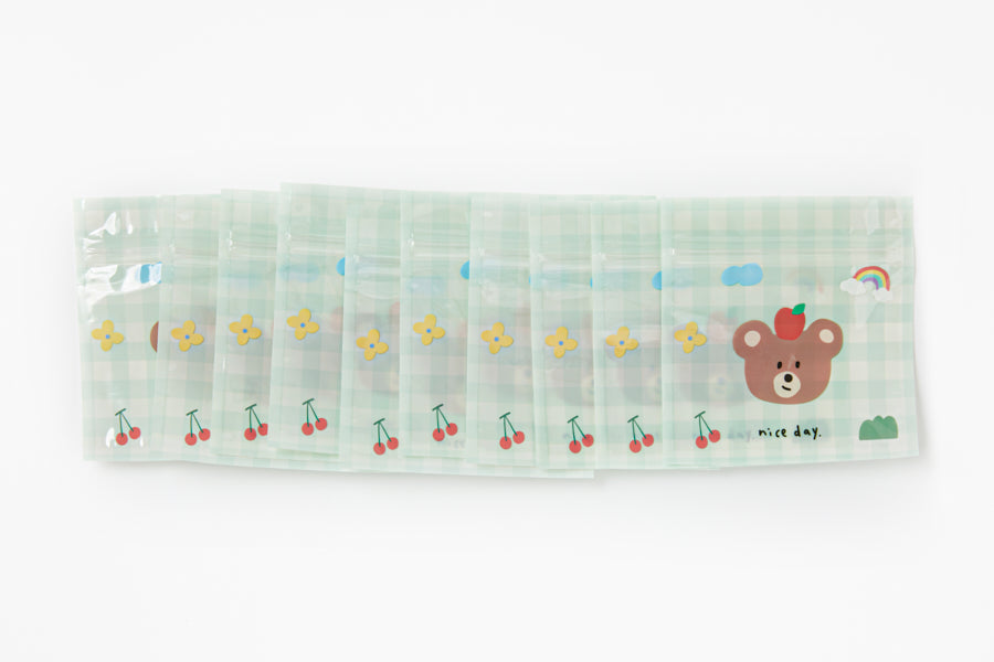 Zipper Bag 'Nice Day' Bear Mint