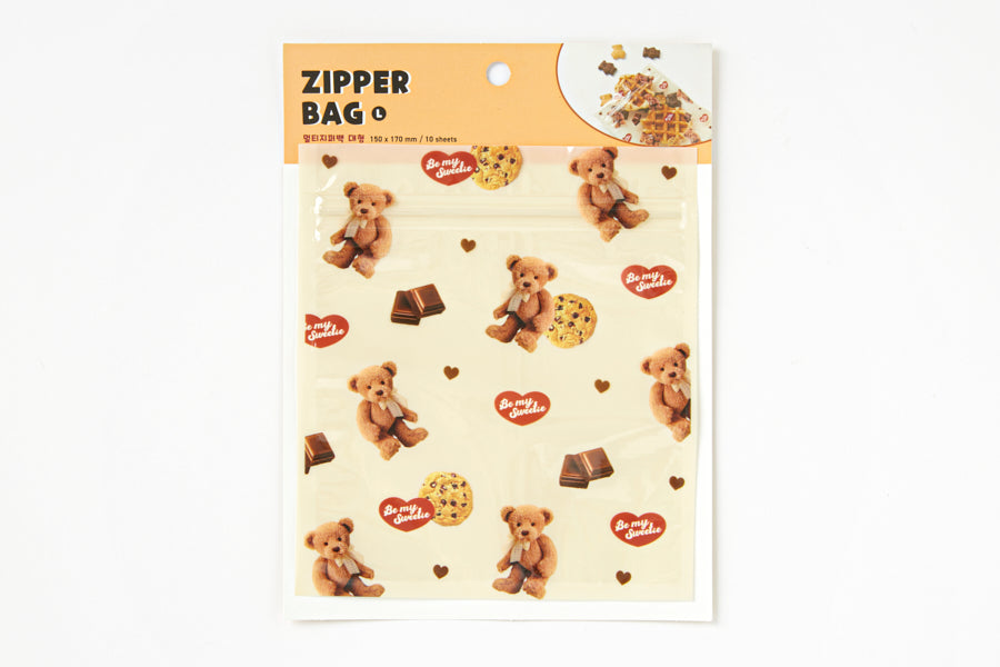 Zipper Bag Teddy Bear Brown
