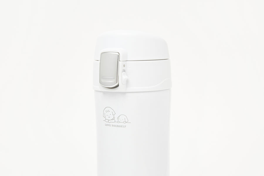 Button Tumbler Girl & Puppy White 320ML