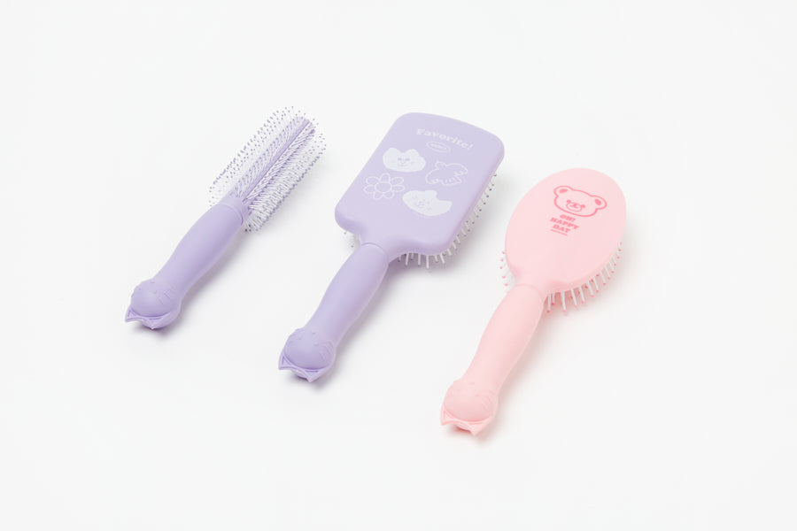 Square Hair Brush Cat Purple