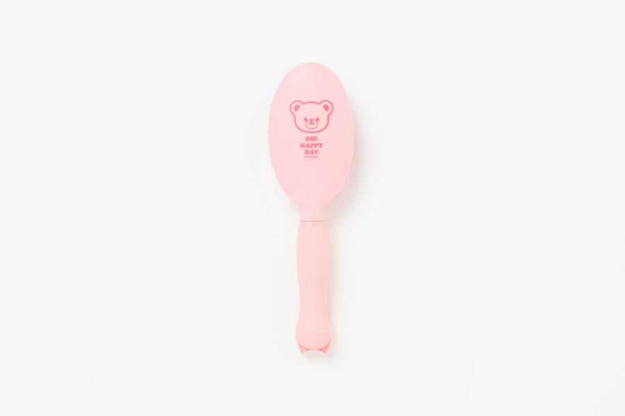 Round Hair Brush Bear Pink