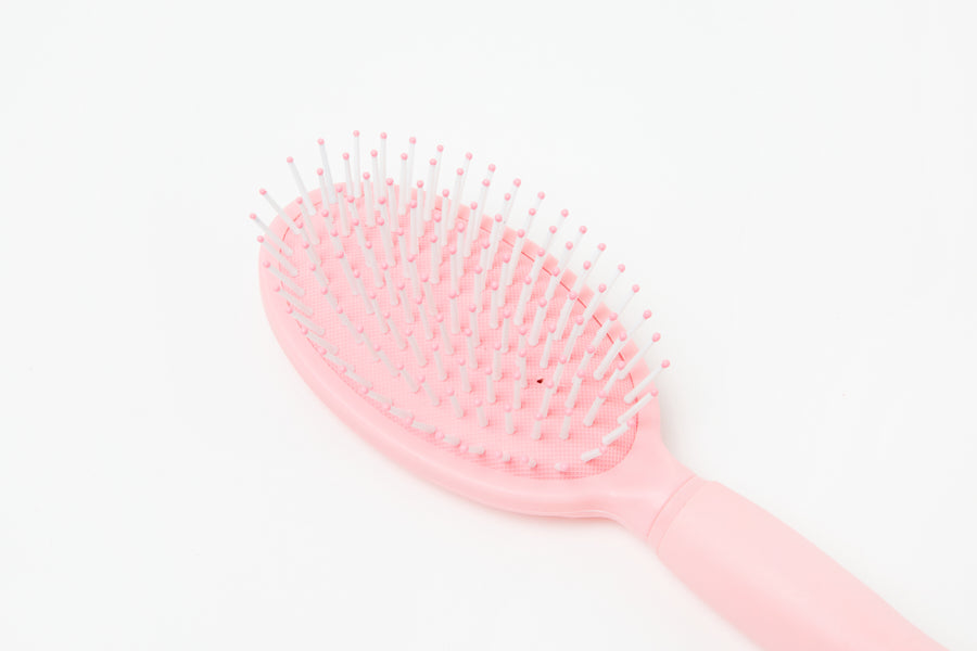 Round Hair Brush Bear Pink