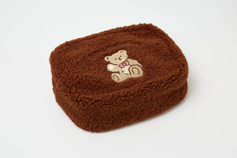 Multi-Use Pouch Fluffy Bear Brown