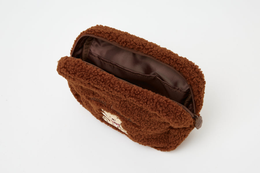 Multi-Use Pouch Fluffy Bear Brown