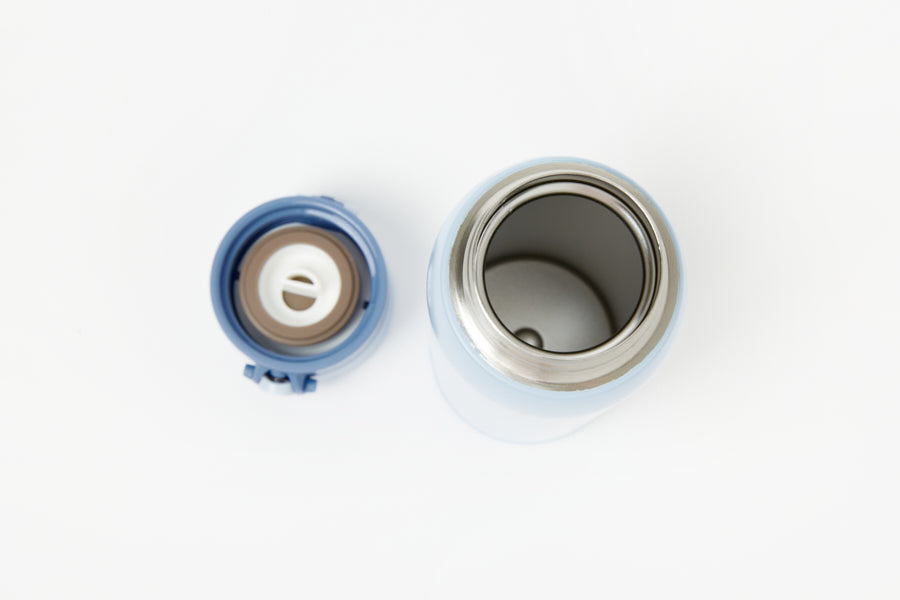 Two-Tone Button Tumbler: Blue Flower (500ml)
