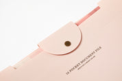 Document File 15 Pocket Light Pink