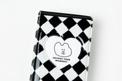 Collect Book Bear Black & White Check