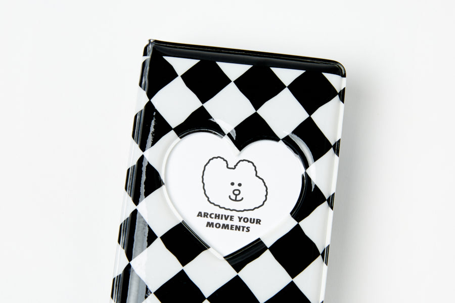 Collect Book Bear Black & White Check