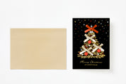Christmas Card Fabric Ribbon Bell Tree