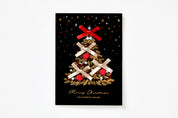 Christmas Card Fabric Ribbon Bell Tree