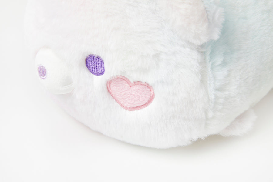 Cushion Lying Rainbow Heart Bear