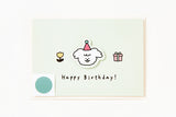 Simple Card Happy Birthday Bichon Green