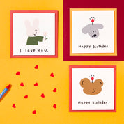 Card Set Happy Birthday Candle
