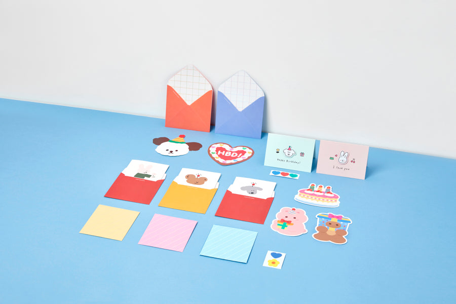 Card Set Happy Birthday Candle