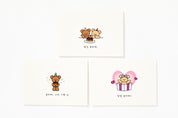 Card Set Bear Happy Birthday