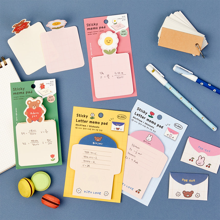 Sticky Letter Memo Pad Rabbit