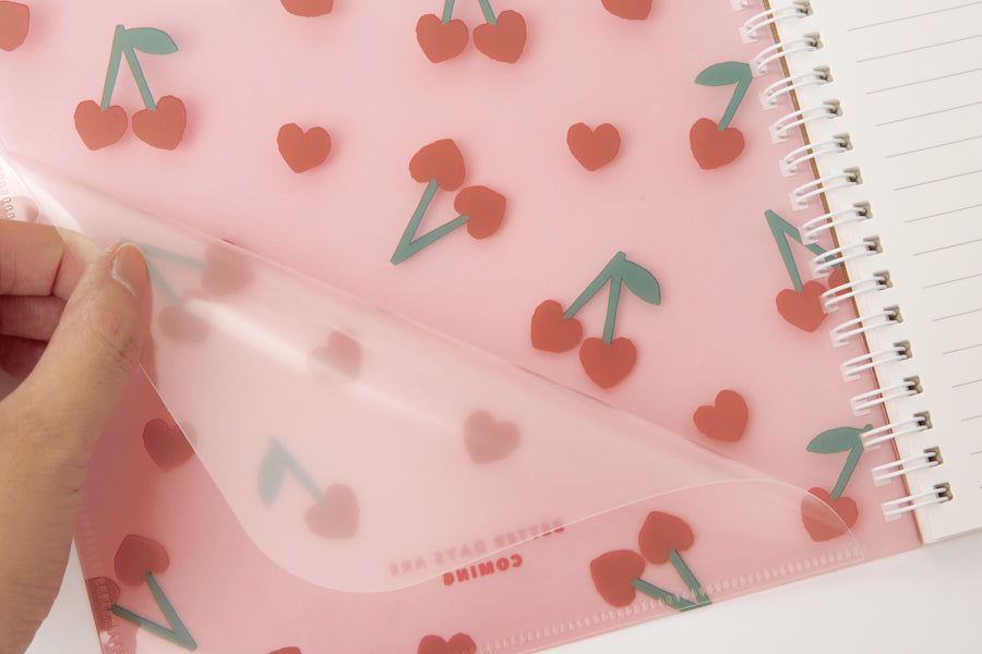 Spring Note Pocket Heart Cherry Pink