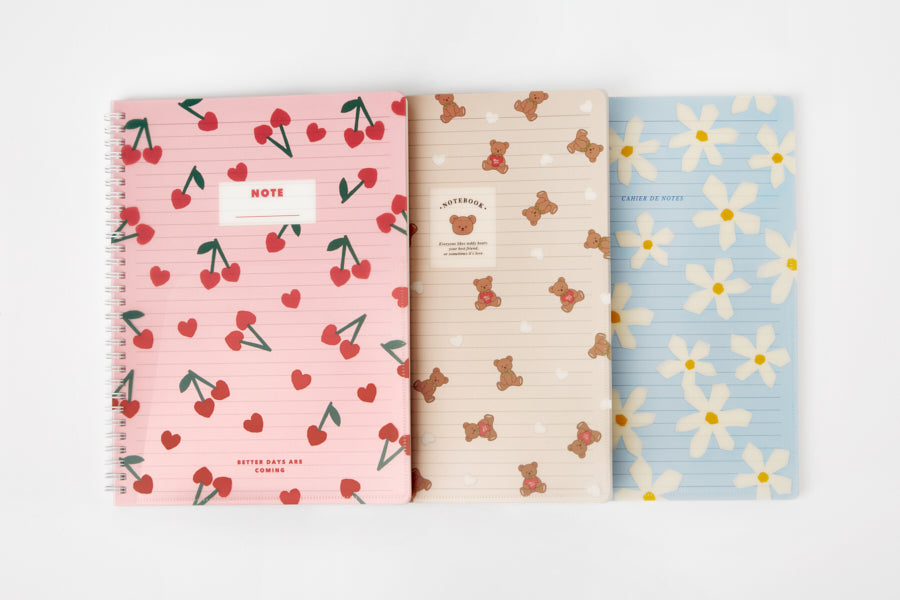 Spring Note Pocket Heart Cherry Pink