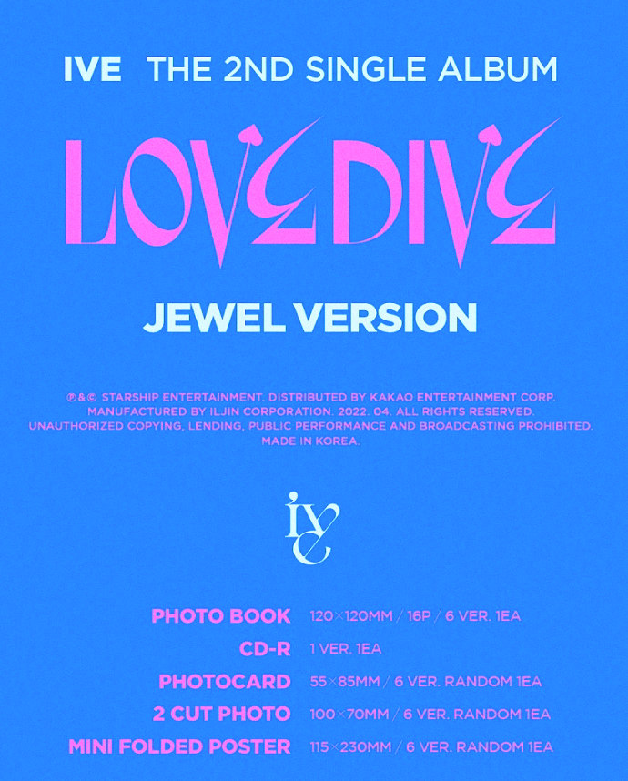 IVE THE 2ND SINGLE ALBUM LOVE DIVE (JEWEL VER) [LIMITED EDITION)