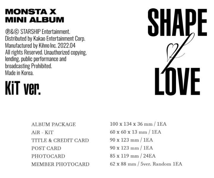 MONSTAX SHAPE OF LOVE KIT VER
