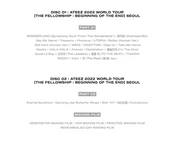 ATEEZ "WORLD TOUR THE FELLOWSHIP : BEGINNING OF THE END SEOUL" (Blu-ray)