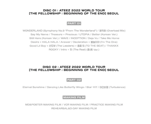 ATEEZ "WORLD TOUR THE FELLOWSHIP : BEGINNING OF THE END SEOUL" (Blu-ray)