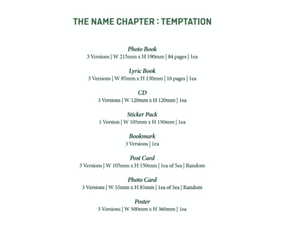 TOMORROW X TOGETHER (TXT) 5th Mini Album "The Name Chapter: Temptation"