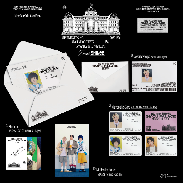 2022 WINTER SMTOWN : SMCU PALACE Membership Card Ver. SHINee (ONEW, KEY, MINHO)