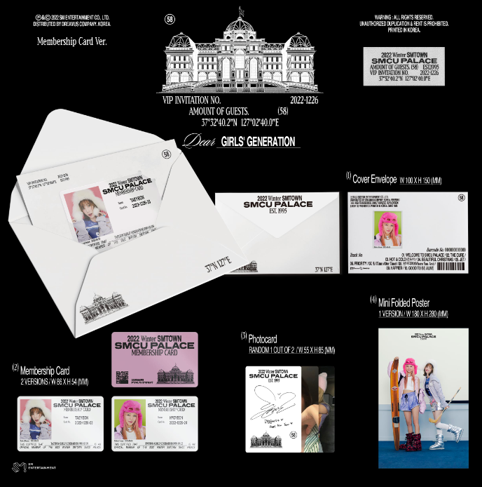 2022 WINTER SMTOWN : SMCU PALACE Membership Card Ver. GIRLS' GENERATION (TAEYEON, HYOYEON)