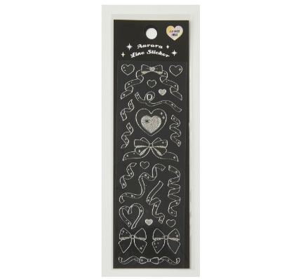 Sticker Heart Confetti Ribbon